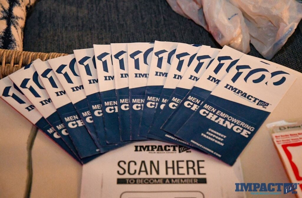 Impact 100 Men End of Summer Social at the Hampton Social Delray Beach brochures